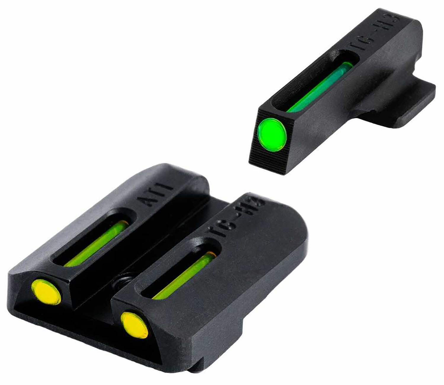 TruGlo TGTG131NT3Y TFO Green/Tritium/Fiber Optic Front Sight-Yellow/Tritium/Fiber Optic Rear Sight 1911 Officer 3 TruGlo TGTG131NT3Y TFO  Green/Tritium/Fiber Optic Front Sight-Yellow/Tritium/Fiber Optic Rear Sight 1911 Officer