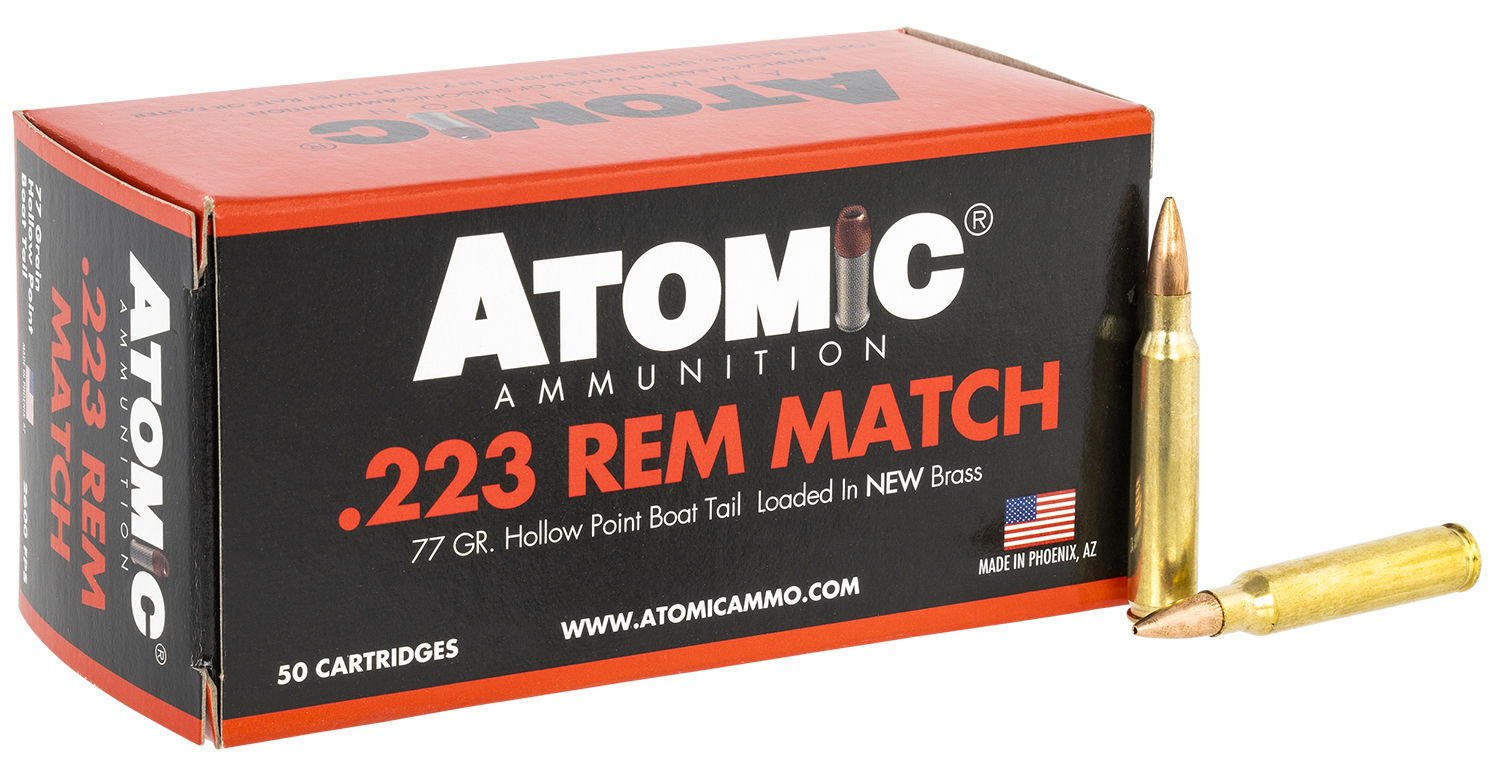 Atomic Ammunition 00427 Rifle Match 223Rem 77gr Hollow Point Boat Tail 50 Per Box/10 Case 3 Atomic Ammunition 00427 Rifle Match 223Rem 77gr Hollow Point Boat Tail 50 Per Box/10 Case
