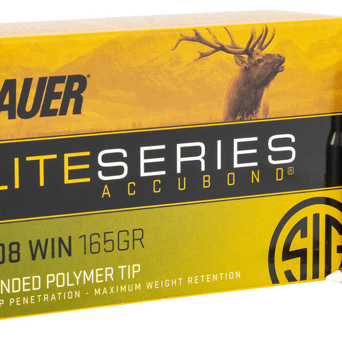 Sig Sauer E308AB16520 Elite Hunting 308Win 165gr Nosler AccuBond 20 Per Box/10 Case