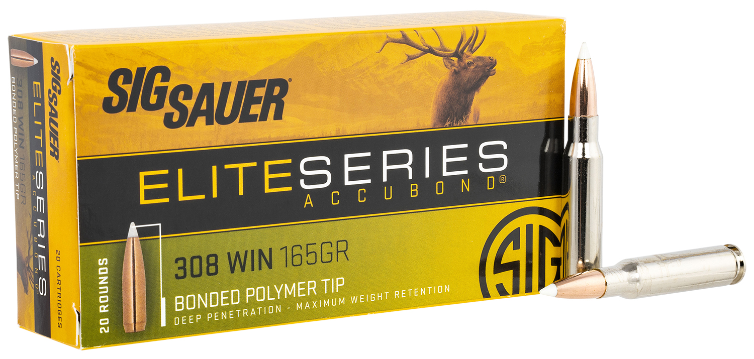 Sig Sauer E308AB16520 Elite Hunting 308Win 165gr Nosler AccuBond 20 Per Box/10 Case 3 Sig Sauer E308AB16520 Elite Hunting 308Win 165gr Nosler AccuBond 20 Per Box/10 Case