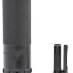 Dead Air SIERRA5KM Sierra-5 5.56mm 1.50"D 1/2"-28 tpi Thread Pattern Made of Stellite Baffles & Stainless Steel Tube with Black Cerakote Finish Includes KeyMo Flash Hider & Mount 1 147156