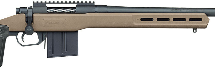 Mossberg 28148 Patriot LR Tactical 6.5 PRC 10+1 22" Matte Blued Threaded Bull Barrel, Matte Blued Picatinny Rail MDT Oryx Tactical M-LOK Flat Dark Earth Synthetic Stock, Right Hand