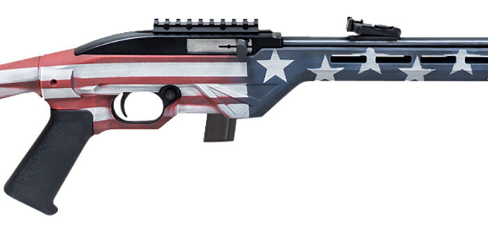 Citadel CIT22LRBUSA Trakr  22 LR 10+1 18" Blued Steel Threaded Barrel & Receiver, American Flag Synthetic Stock