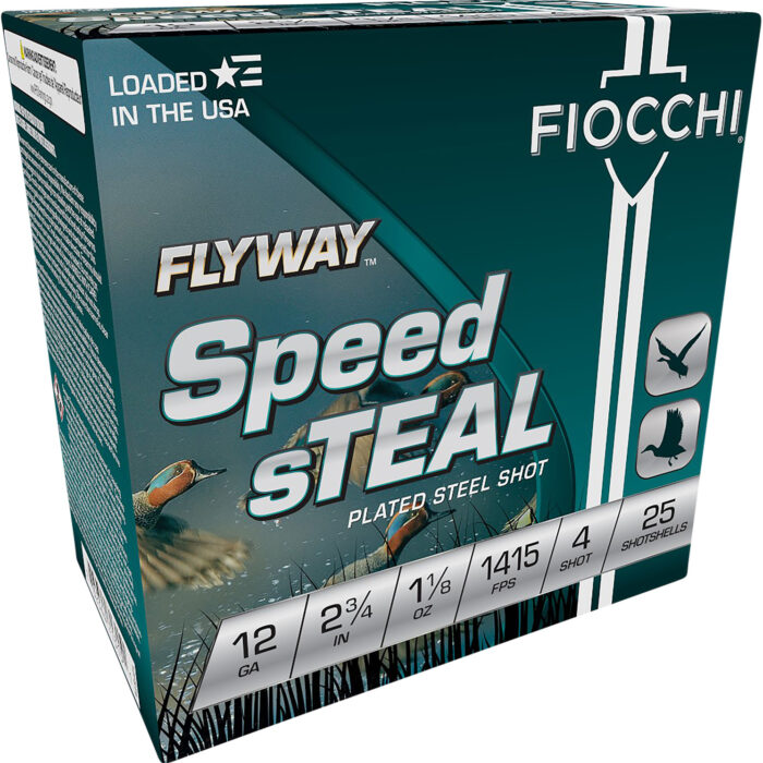 Fiocchi 12FST4 Flyway Speed Steel 12Gauge 2.75" 1 1/8oz 4Shot 25 Per Box/10 Case