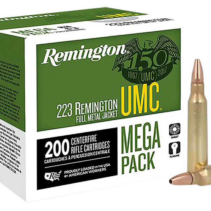 Remington Ammunition 23775 UMC Mega Pack 223Rem 45gr Jacketed Hollow Point 200 Per Box/4 Case
