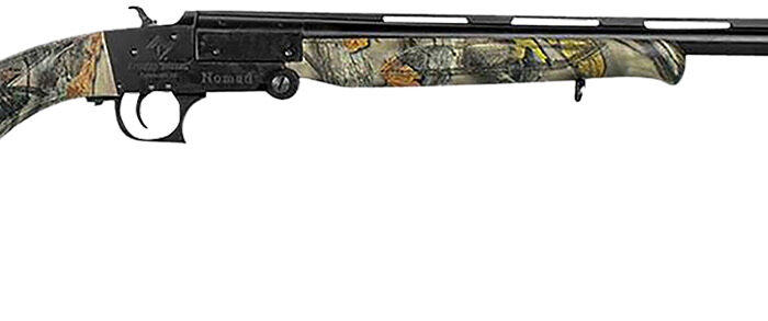 ATI G28NMD23C Nomad  28 Gauge Break Open 3" 1rd 23" Vent Rib, Black Barrel/Folding Rec, Camo Synthetic Furniture, Fiber Optic Sight, 2 Chokes