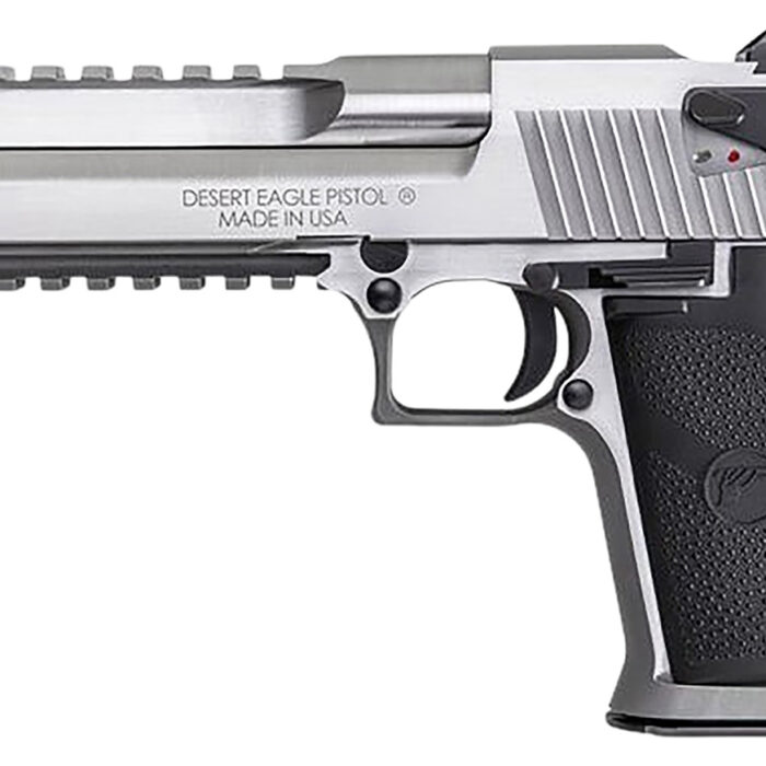 Magnum Research DE357SRMB Desert Eagle Mark XIX 357 Mag 9+1 6" Stainless Steel Barrel, Stainless Steel Serrated Slide, Stainless Steel Frame w/Beavertail & Picatinny Rail, Weaver Top Mount