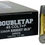 DoubleTap Ammunition 45P335HC 45Colt+P 335gr Hard Cast Solid 20 Per Box/25 Case 2 167918