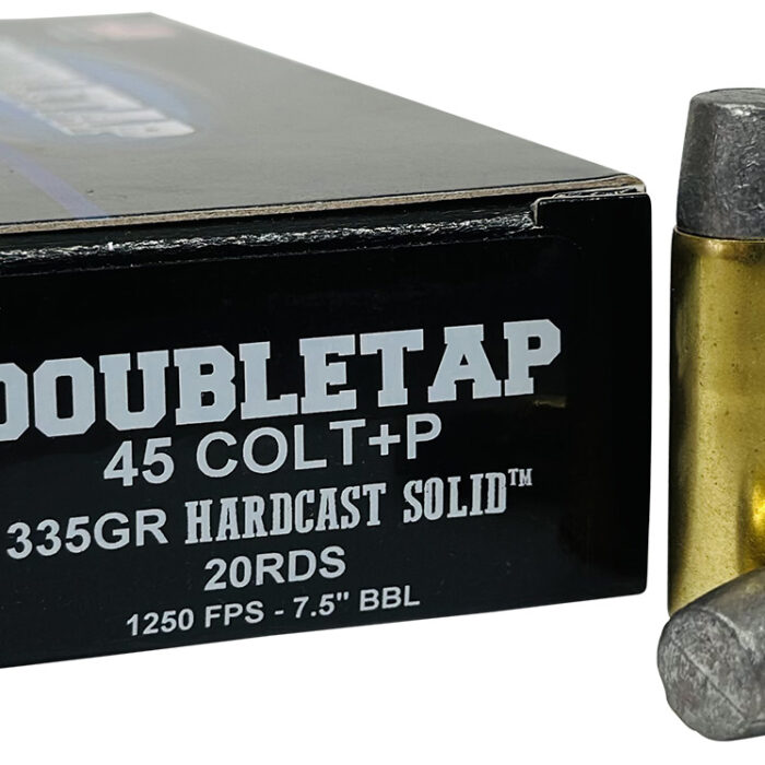 DoubleTap Ammunition 45P335HC   45Colt+P 335gr Hard Cast Solid 20 Per Box/25 Case