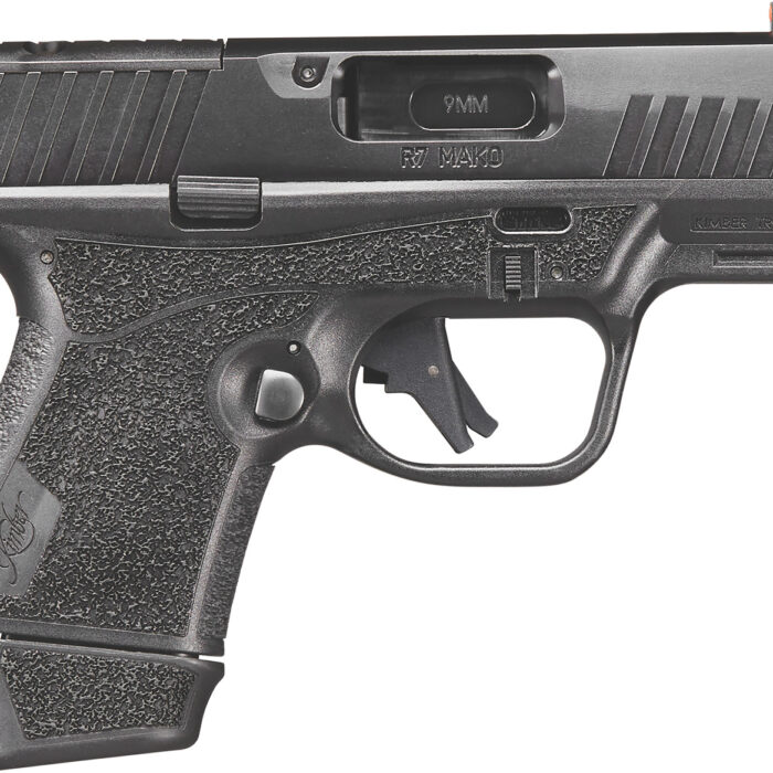 Kimber Mfg, Inc 3800034 R7 Mako Bundle Sub-Compact Frame 9mm Luger 15+1 3.37" Black DLC Match Grade Barrel, Black FNC Nitride Optic Ready/Serrated Stainless Steel Slide, Black Polymer Frame