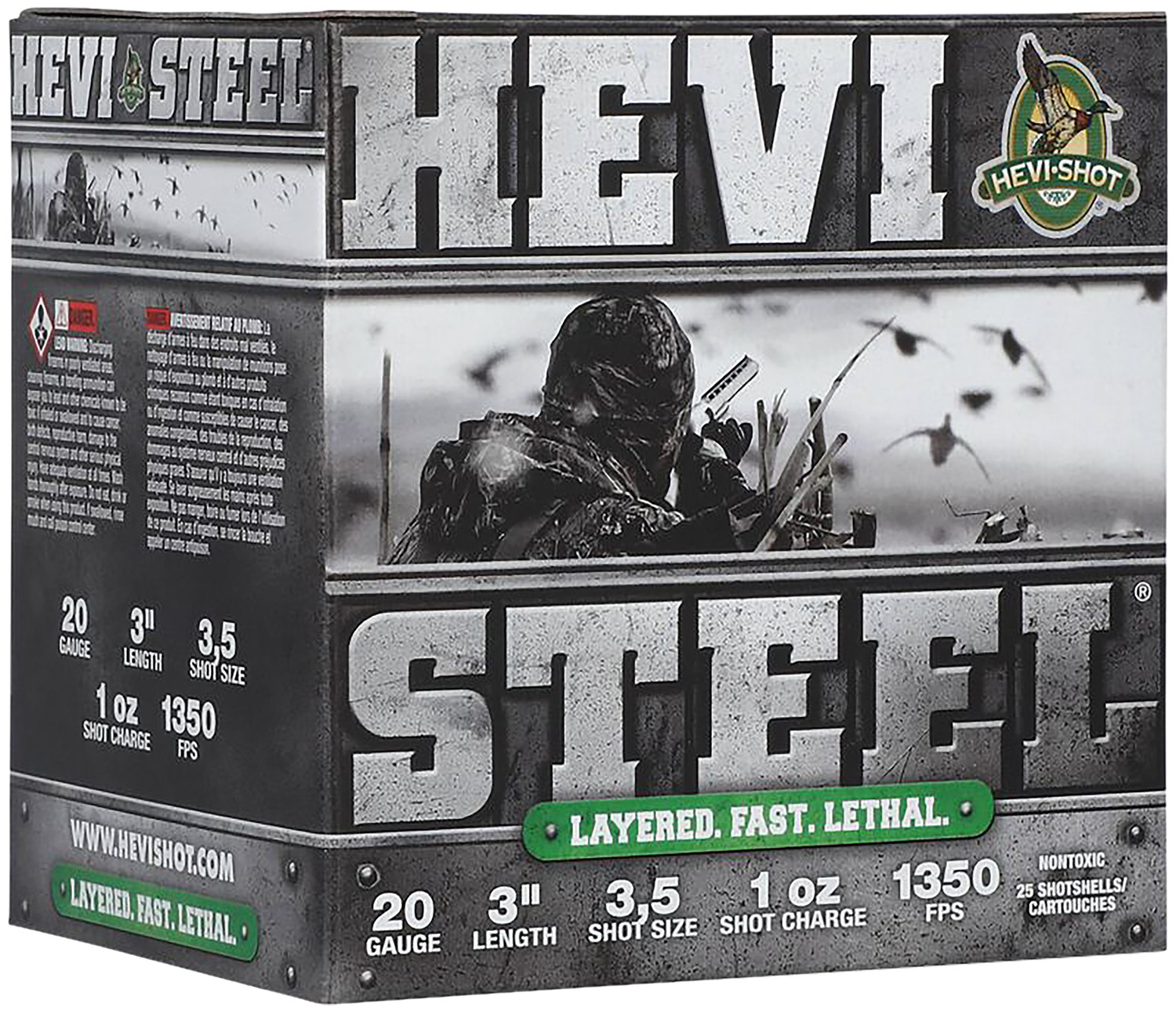 HEVI-Shot HS62035 HEVI-Steel Waterfowl 20Gauge 3" 1oz 3/5Shot 25 Per Box/10 Case 3 HEVI-Shot HS62035 HEVI-Steel Waterfowl 20Gauge 3" 1oz 3/5Shot 25 Per Box/10 Case