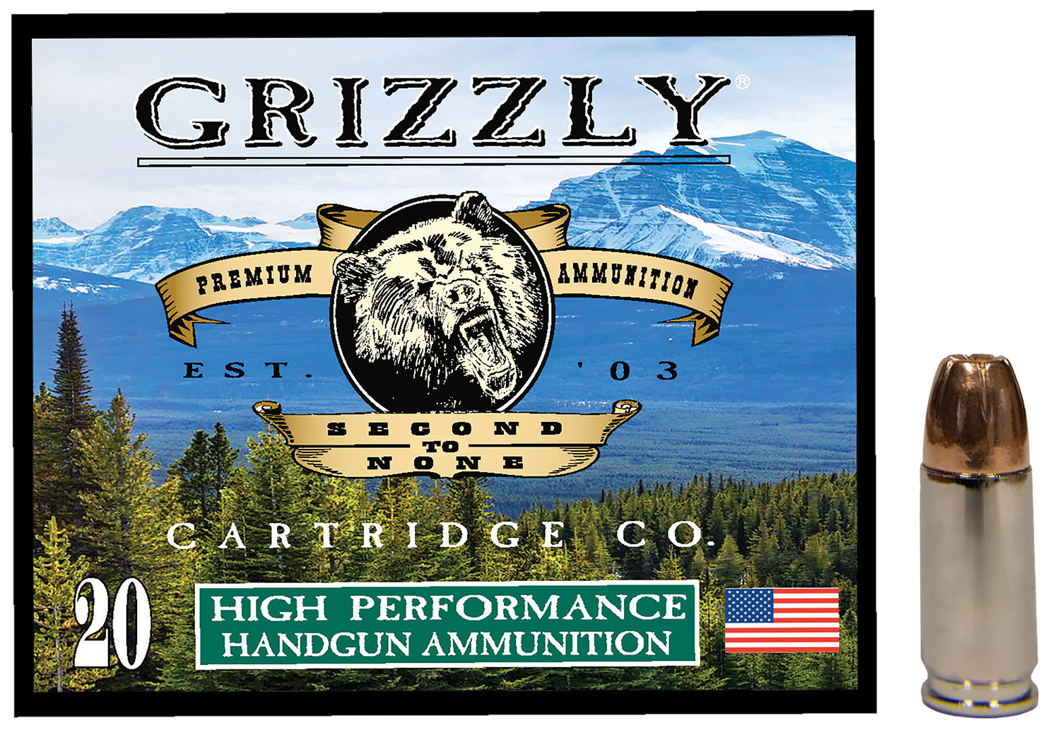 Grizzly Ammo GC9MM1 9mm 115gr Jacketed Hollow Point 20 Per Box/10 Case 3 Grizzly Ammo GC9MM1   9mm 115gr Jacketed Hollow Point 20 Per Box/10 Case