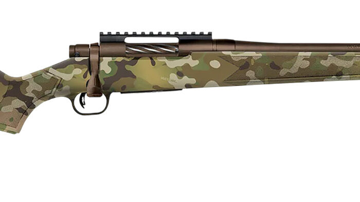 Mossberg 28278 Patriot  Compact 6.5 Creedmoor 4+1 18" Patriot Brown Cerakote Threaded Bull Barrel, Patriot Brown Cerakote Steel Receiver w/Picatinny Rail, MultiCam Fixed Synthetic Stock