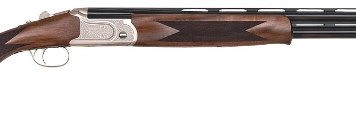 Mossberg 75491 Gold Reserve  12 Gauge Break Open 3" 2rd 30" Blue Polished Vent Rib Barrel, Polished Silver w/Gold Inlay Receiver, Fixed Satin Black Walnut Stock, 5 Ext Sport Set Chokes