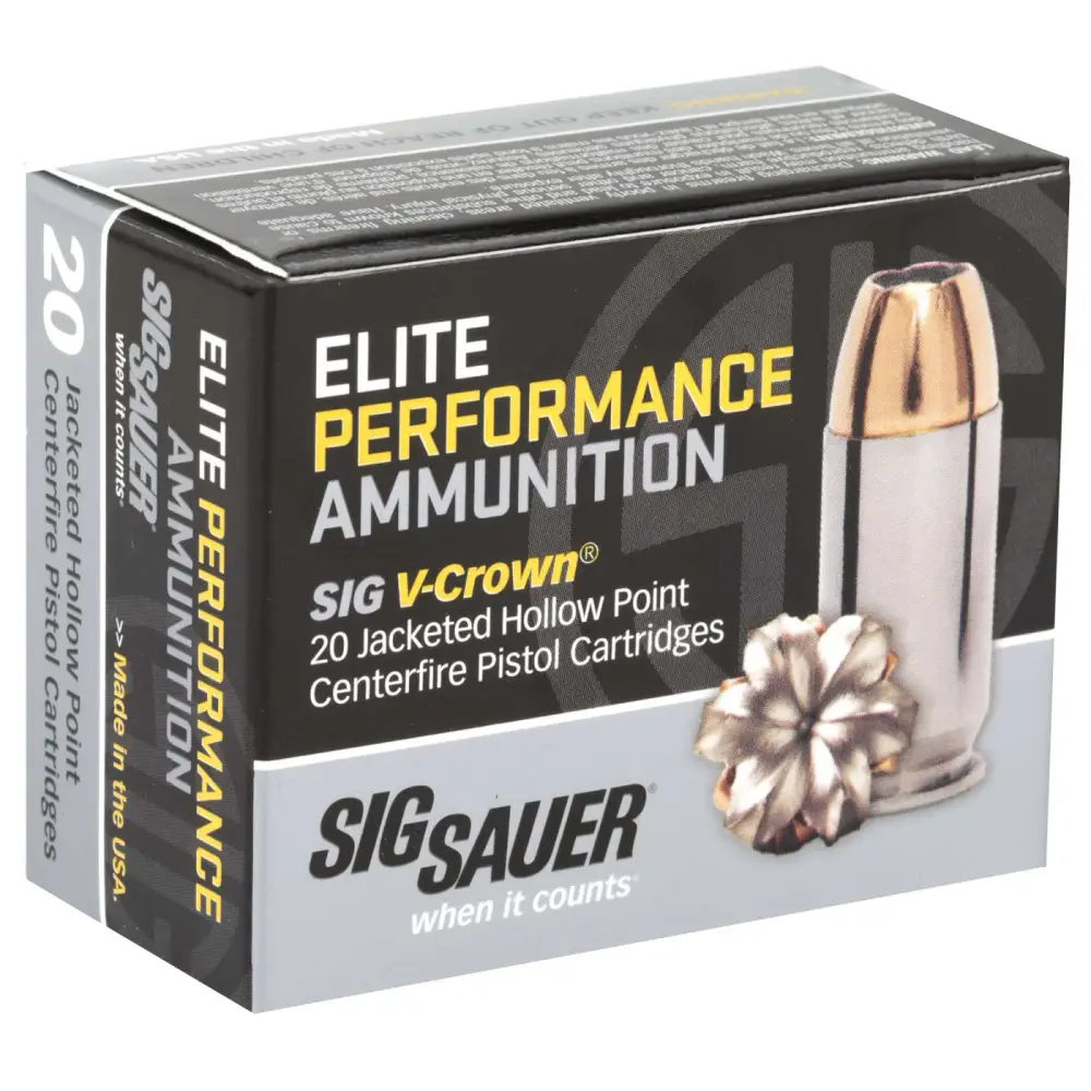 SIG SAUER V-CROWN 9MM 115GR JHP 20RD BX 200RD CASE 3 SIG SAUER V-CROWN 9MM 115GR JHP 20RD BX 200RD CASE