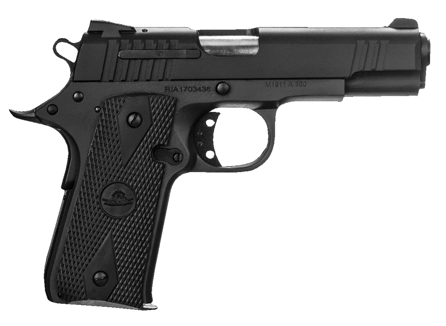 Rock Island 51912 Baby Rock GI Standard CS 380 ACP Caliber with 3.75" Barrel, 7+1 Capacity, Overall Black Parkerized Finish Steel, Beavertail Frame, Serrated Slide & Black Rubber Grip 3 Rock Island 51912 Baby Rock GI Standard CS 380 ACP Caliber with 3.75" Barrel, 7+1 Capacity, Overall Black Parkerized Finish Steel, Beavertail Frame, Serrated Slide & Black Rubber Grip