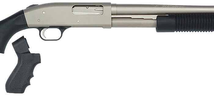 Mossberg 50299 590 Mariner 12 Gauge 8+1 3" 20" Cylinder Bore Barrel, Silver Marinecote Barrel/Receiver, Synthetic Stock, Includes Pistol Grip Conversion Kit