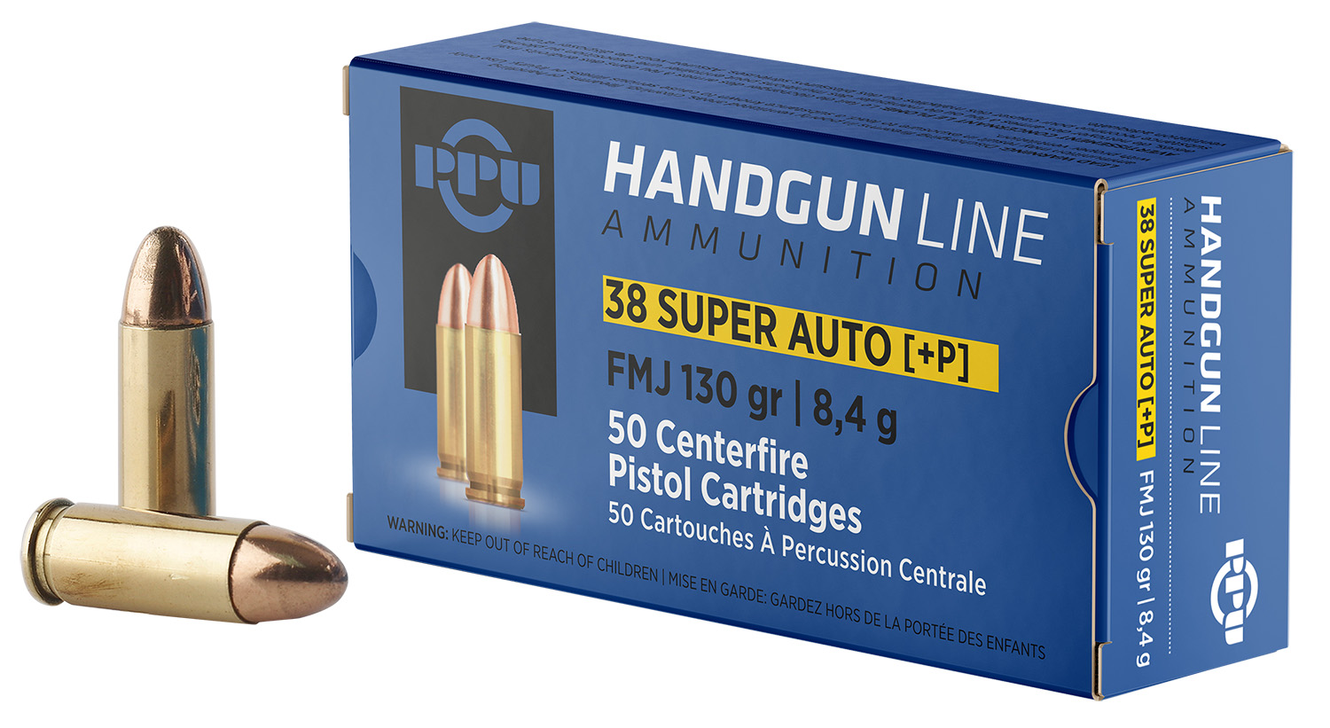 PPU PPH38SU Handgun 38Super+P 130gr Full Metal Jacket 50 Per Box/10 Case 3 PPU PPH38SU Handgun  38Super+P 130gr Full Metal Jacket 50 Per Box/10 Case