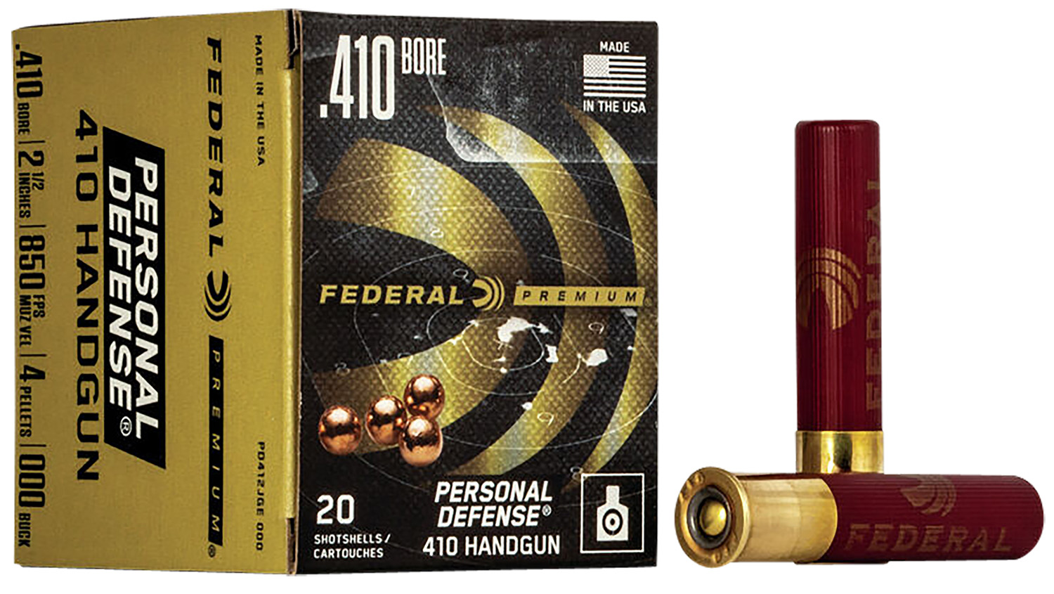 Federal PD412JGE000 Premium Personal Defense 410Gauge 2.50" 7/16oz 000BuckShot 20 Per Box/10 Case 3 Federal PD412JGE000 Premium Personal Defense 410Gauge 2.50" 7/16oz 000BuckShot 20 Per Box/10 Case