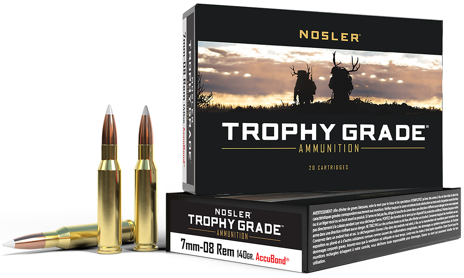 Nosler 60042 Trophy Grade 7mm-08Rem 140gr Nosler AccuBond 20 Per Box/10 Case 3 Nosler 60042 Trophy Grade  7mm-08Rem 140gr Nosler AccuBond 20 Per Box/10 Case