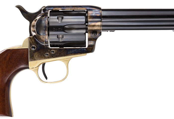 Taylors & Company 550847 Ranch Hand  45 Colt (LC) Caliber with 5.50" Blued Finish Barrel, 6rd Capacity Blued Finish Cylinder, Color Case Hardened Finish Steel Frame & Walnut Grip