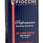 Fiocchi 22FHVCHP Field Dynamics High Velocity 22LR 38gr Copper Plated Hollow Point 50 Per Box/100 Case 1 76614