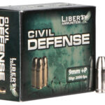 Liberty Ammunition LACD9014 Civil Defense 9mmLuger+P 50gr Lead Free Fragmenting Hollow Point 20 Per Box/50 Case 2 86374