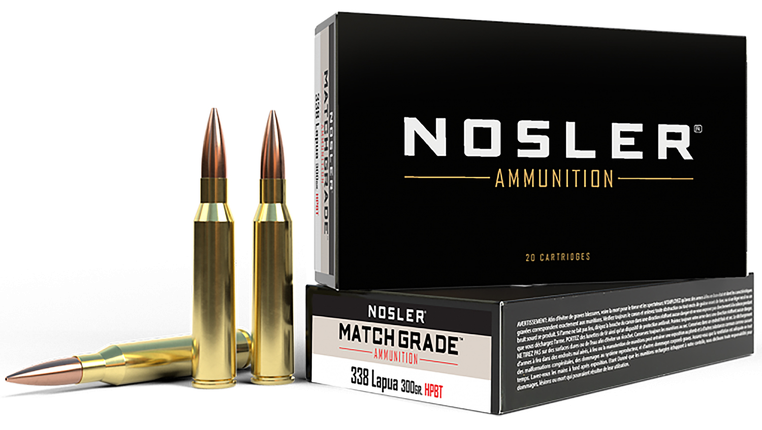 Nosler 43136 Match Grade 338LapuaMag 300gr Custom Competition Hollow Point Boat Tail 20 Per Box/10 Case 3 Nosler 43136 Match Grade  338LapuaMag 300gr Custom Competition Hollow Point Boat Tail 20 Per Box/10 Case