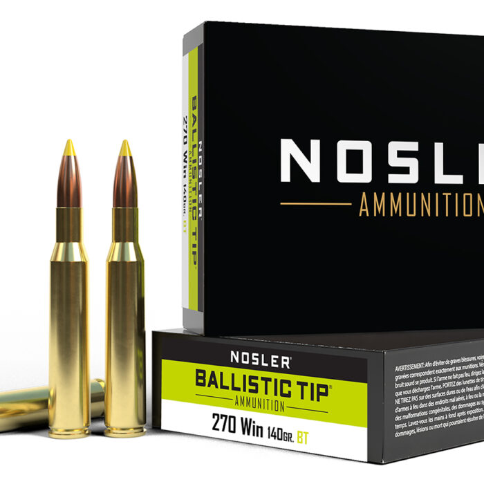 Nosler 40055 Ballistic Tip  270Win 140gr Spitzer Ballistic Tip 20 Per Box/10 Case