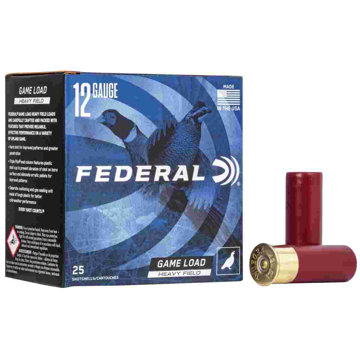 Federal Game-Shok Heavy Field Load 12 ga 2 3/4" 3 1/4 dr 1 1/4 oz #6 1220 fps 25/ct 3 Federal Game-Shok Heavy Field Load 12 ga 2 3/4" 3 1/4 dr 1 1/4 oz #6 1220 fps 25/ct