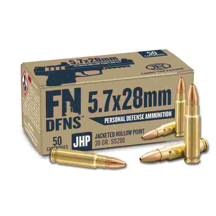 FN DFNS SS200 Personal Defense Handgun Ammunition 5.7x28mm 30gr JHP 1894 fps 500/ct Case