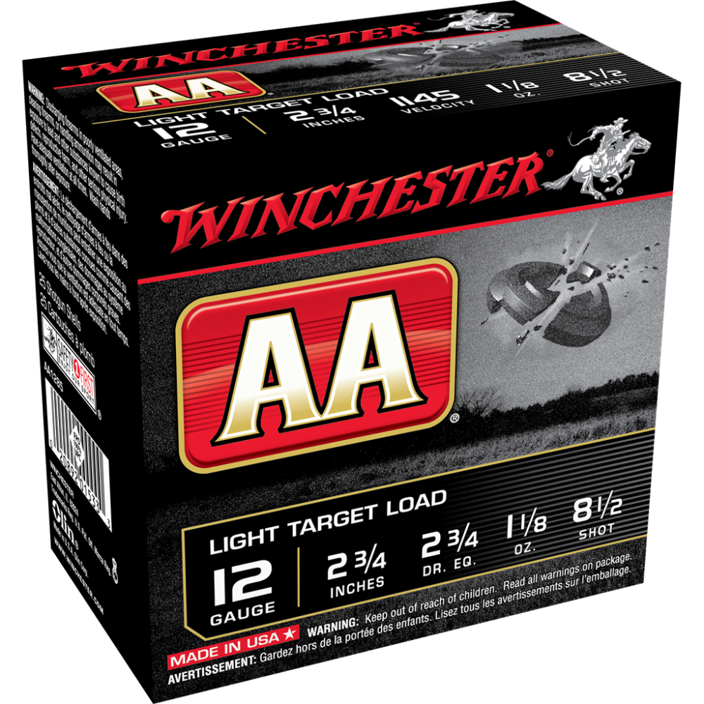 Winchester AA Target 12 ga 2-3/4" 1-1/8 oz #8.5 25/ct 3 Winchester AA Target 12 ga 2-3/4" 1-1/8 oz #8.5 25/ct