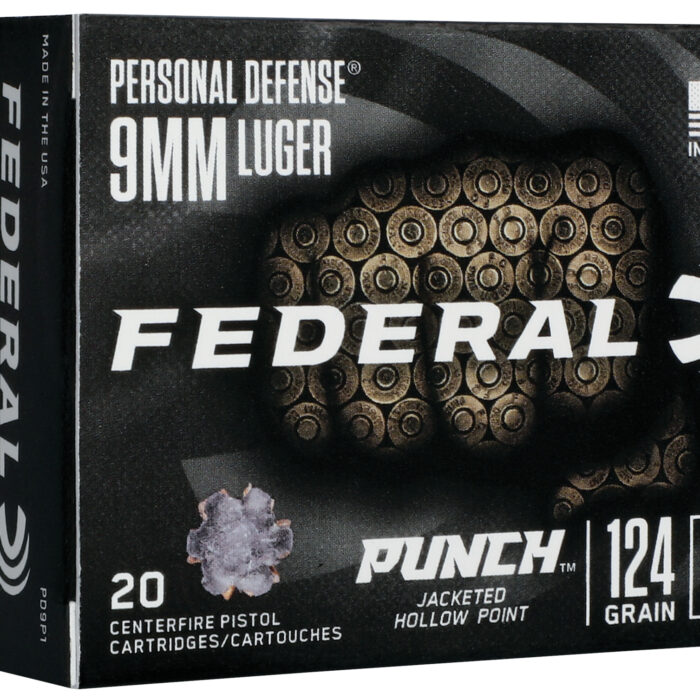 FEDERAL 9MM LUGER 124GR PUNCH JHP 20 RD/BX 10 BX/CS