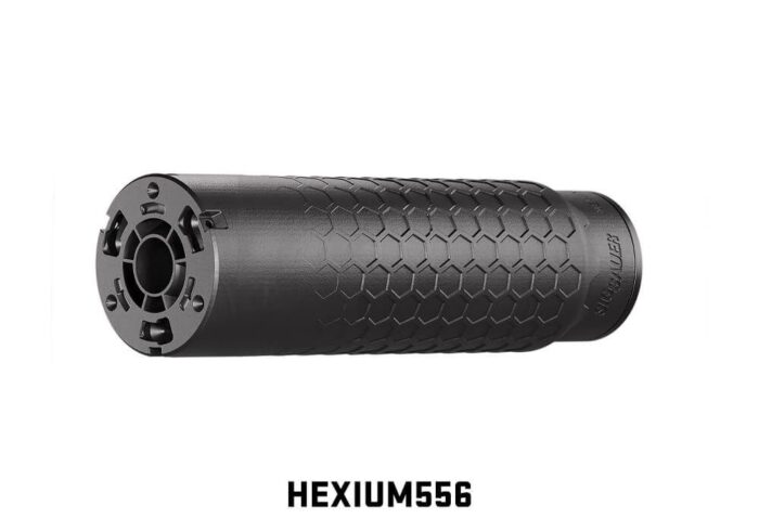 SIG SAUER HEXIUM556 5.56NATO SUPPRESSOR HUB TAPER D.T. MOUNT, BLACK, 3D PRINT TITAIUM CORE 1/2X28