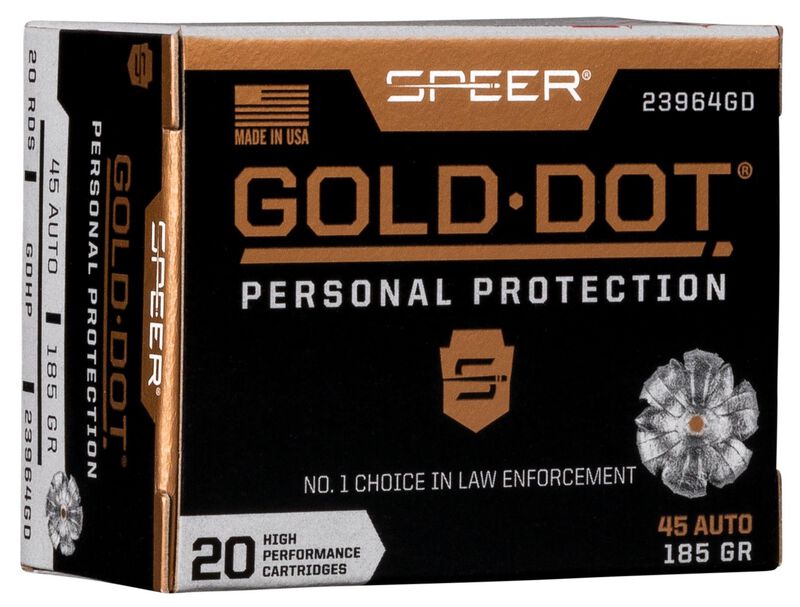 SPEER GOLD DOT 45ACP 185GR GDHP 3 SPEER GOLD DOT 45ACP 185GR GDHP