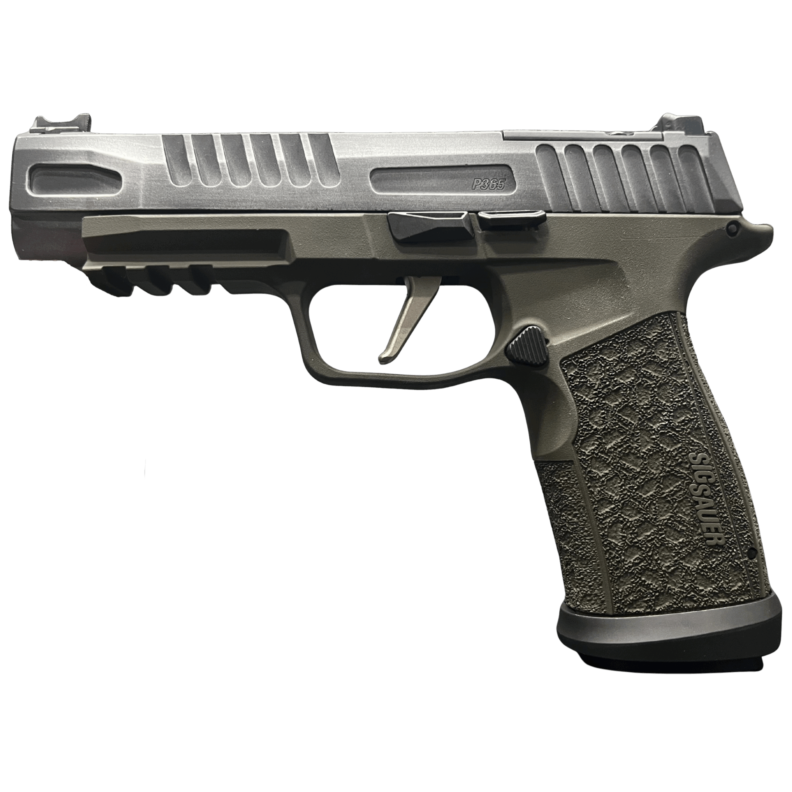 SIG SAUER P365 FUSE 9MM 4.3" CRUSHED SILVER BATTLEWORN O.R. 1-17RD, 2-21RD 3 SIG SAUER P365 FUSE 9MM 4.3" CRUSHED SILVER BATTLEWORN O.R. 1-17RD, 2-21RD