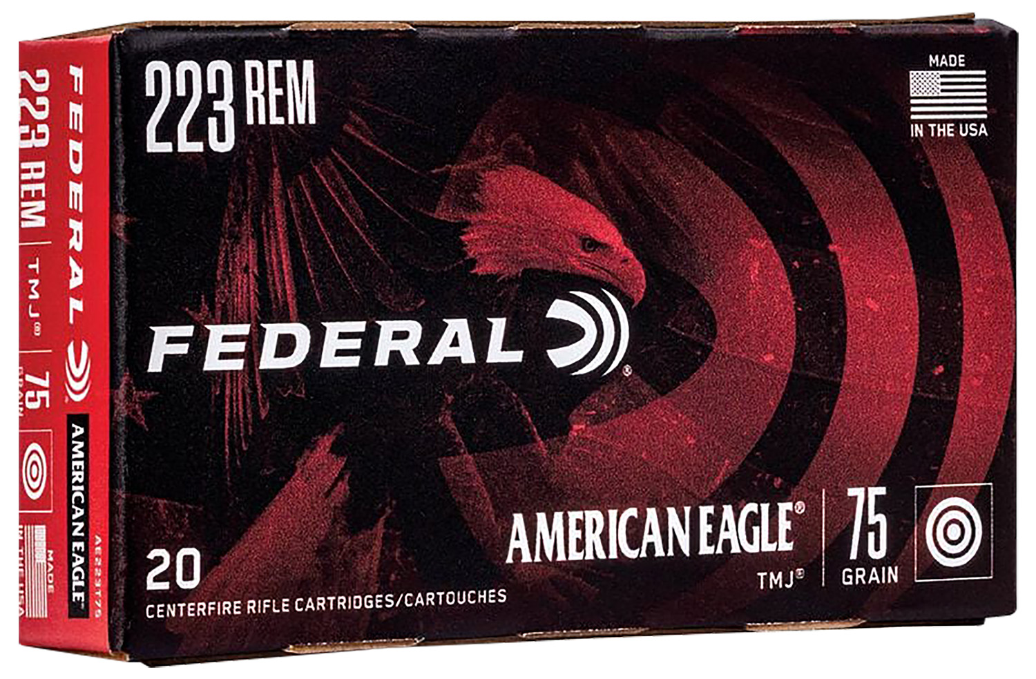 Federal AE223T75 American Eagle Rifle 223Rem 75gr Total Metal Jacket 20 Per Box/25 Case 3 Federal AE223T75 American Eagle Rifle 223Rem 75gr Total Metal Jacket 20 Per Box/25 Case