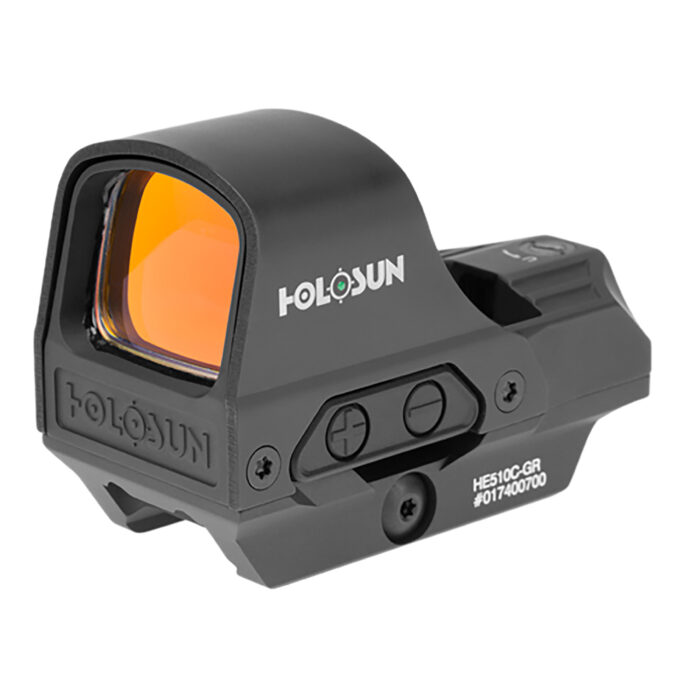 Holosun HE510CGR 510  Black 1 x 0.91" x 1.26" 2 MOA Green Dot/65 MOA Circle Multi Reticle