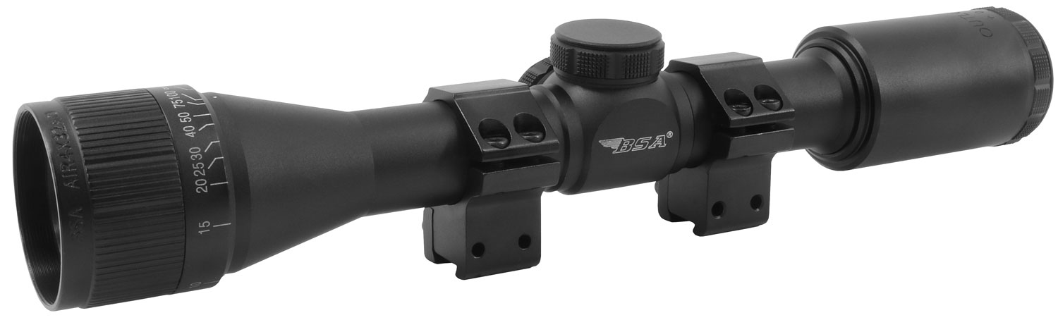 BSA AIR4X32AOTB Outlook Matte Black 4x32mm AO 1" Tube Mil-Dot Reticle 3 BSA AIR4X32AOTB Outlook Matte Black 4x32mm AO 1" Tube Mil-Dot Reticle
