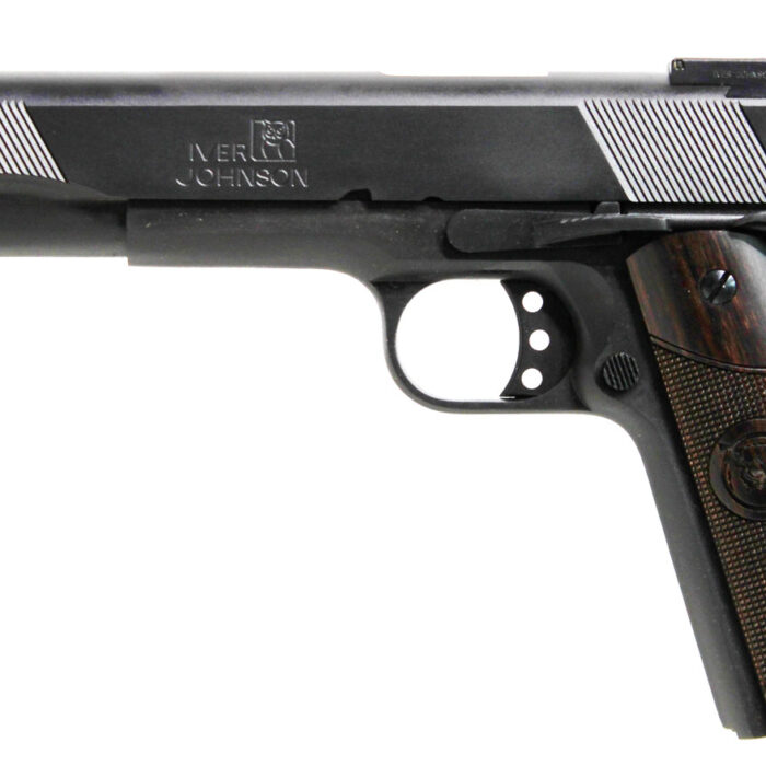 Iver Johnson Arms EAGLEXL45 Eagle XL Deluxe Full Size Frame 45 ACP 8+1 6" Steel Barrel, Matte Blued Serrated Steel Slide & Frame w/Beavertail, Diamondwood Walnut w/Integrated Logo Grip, Right Hand
