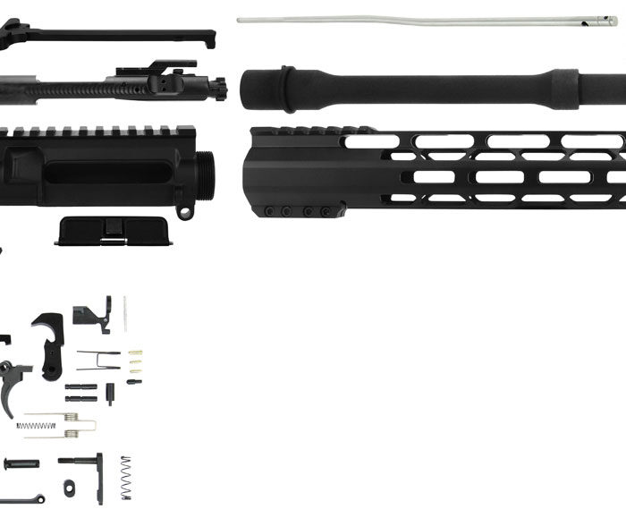 TacFire SSRK556LPK Lower Parts Kit Unassembled Rifle Kit 223 Rem/5.56x45mm NATO AR Platform  Aluminum 1/2"-28 tpi