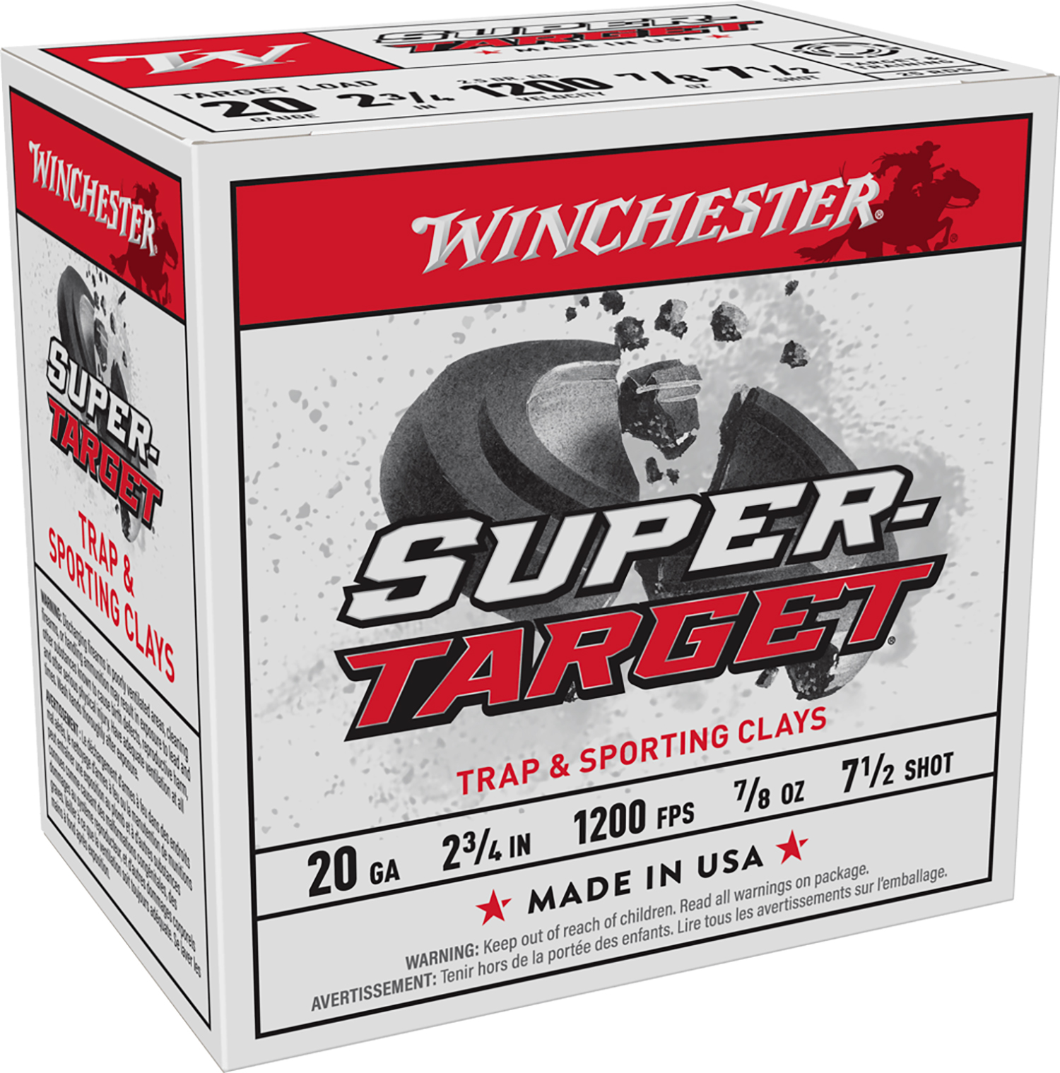 Winchester Ammo TRGT207 Super-Target 20Gauge 2.75" 7/8oz 7.5Shot 25 Per Box/10 Case 3 Winchester Ammo TRGT207 Super-Target 20Gauge 2.75" 7/8oz 7.5Shot 25 Per Box/10 Case