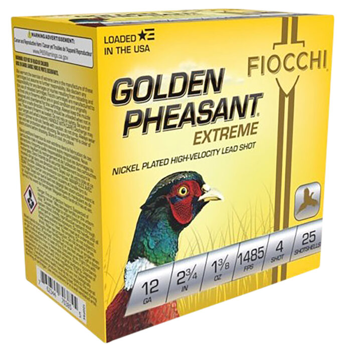Fiocchi 12GPX4 Golden Pheasant Extrema 12Gauge 2.75" 1 3/8oz 4Shot 25 Per Box/10 Case