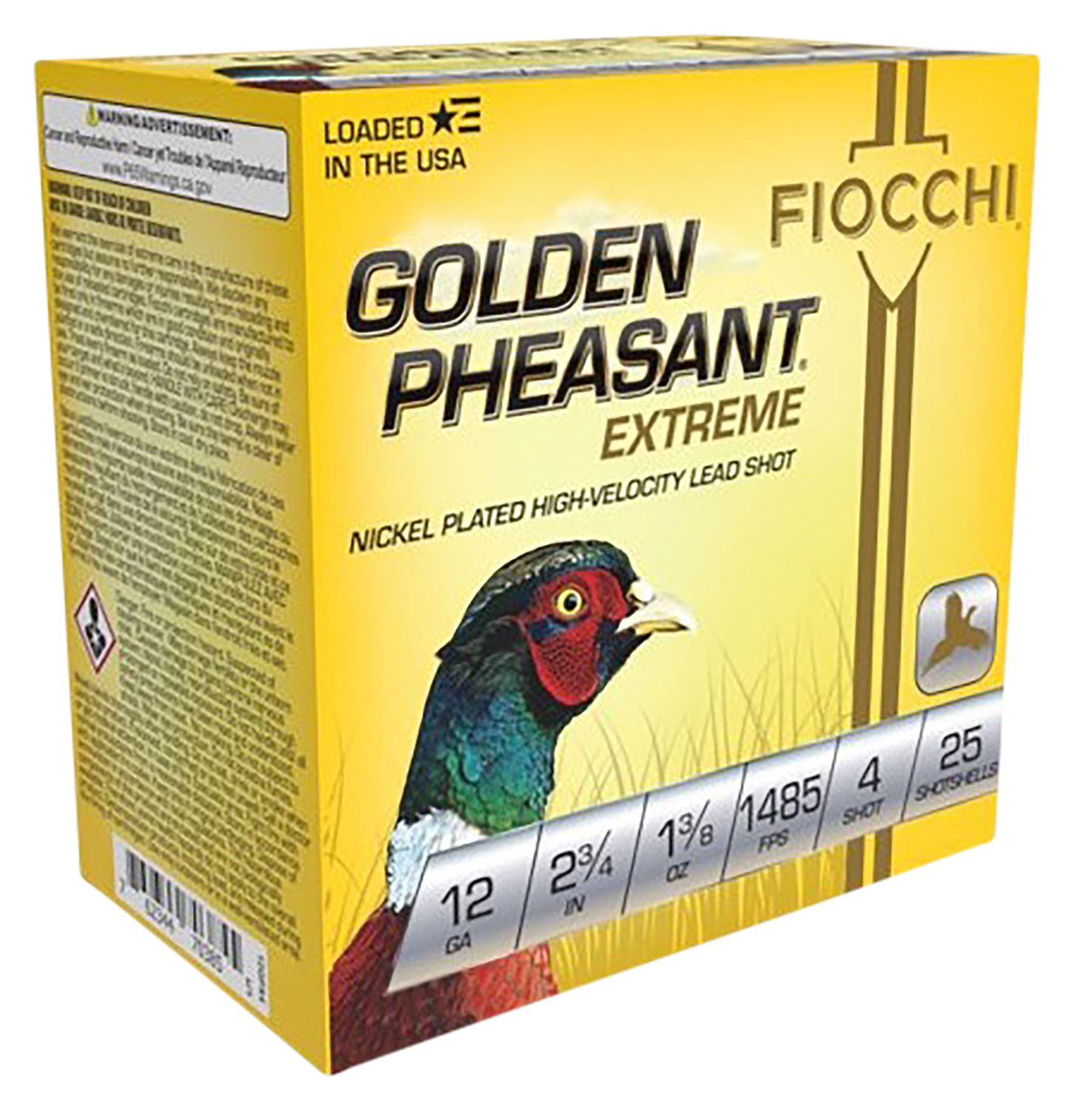Fiocchi 12GPX4 Golden Pheasant Extrema 12Gauge 2.75" 1 3/8oz 4Shot 25 Per Box/10 Case 3 Fiocchi 12GPX4 Golden Pheasant Extrema 12Gauge 2.75" 1 3/8oz 4Shot 25 Per Box/10 Case