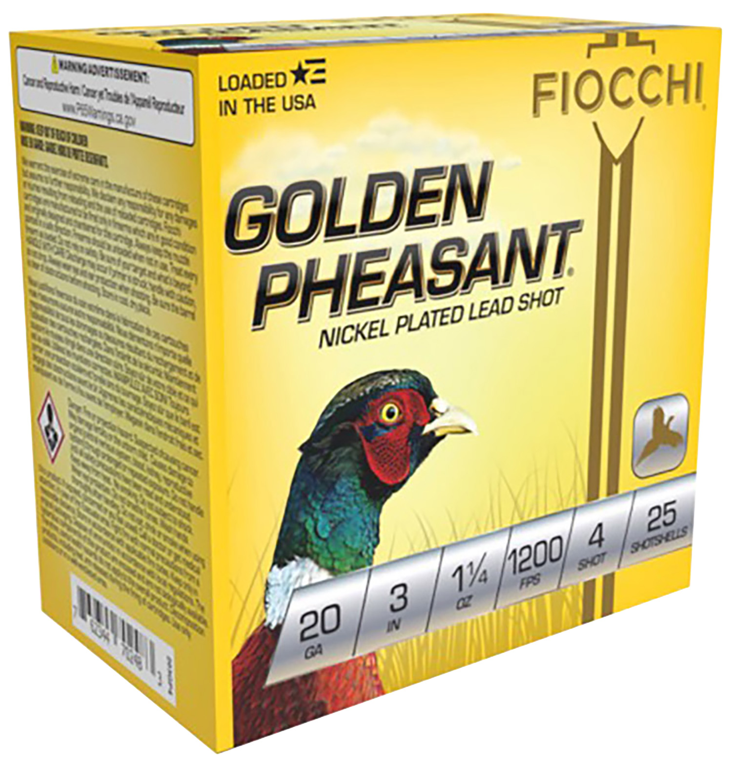 Fiocchi 203GP4 Golden Pheasant Extrema 20Gauge 3" 1 1/4oz 4Shot 25 Per Box/10 Case 3 Fiocchi 203GP4 Golden Pheasant Extrema 20Gauge 3" 1 1/4oz 4Shot 25 Per Box/10 Case