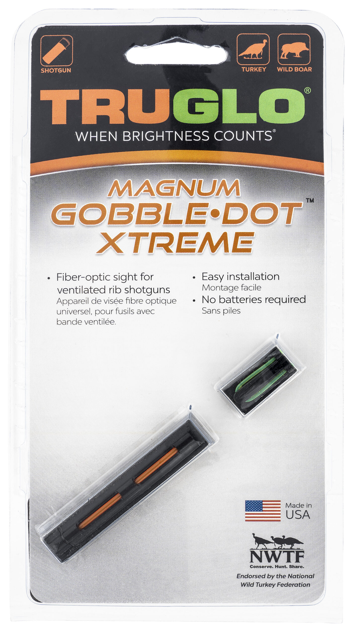 Truglo TG941XA Magnum Gobble-Dot Xtreme Universal Shotgun Fiber Optic Red/Green .25" Rib 3 Truglo TG941XA Magnum Gobble-Dot Xtreme Universal Shotgun Fiber Optic Red/Green .25" Rib