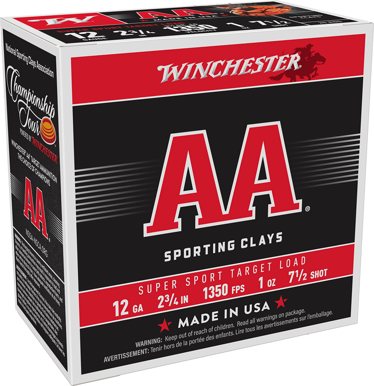 Winchester Ammo AASCL127 AA Super Sport Sporting Clay 12Gauge 2.75" 1oz 7.5Shot 25 Per Box/10 Case 3 Winchester Ammo AASCL127 AA Super Sport Sporting Clay 12Gauge 2.75" 1oz 7.5Shot 25 Per Box/10 Case