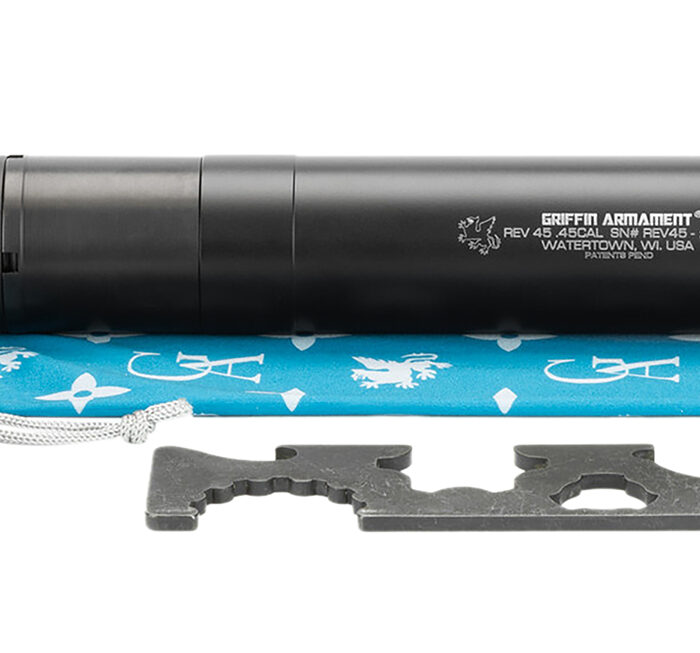 Griffin Armament GAREV45 Revolution Mod 3 45 Cal 1.375" Black Hardcoat Anodized Aluminum/Stainless Steel, CAM-LOK Piston Included