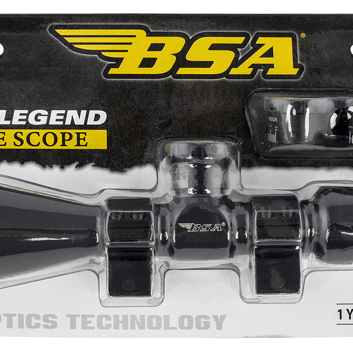 BSA 35039X40AOWRTB Sweet 350 Legend Black Matte 3-9x40mm AO 1" Tube 30/30 Reticle Features Weaver Rings