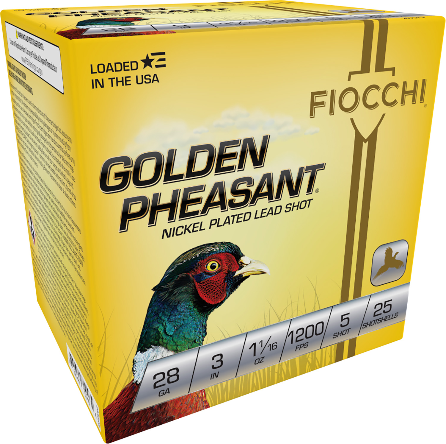 Fiocchi 283GP5 Golden Pheasant Extrema 28Gauge 3" 1 1/16oz 5Shot 25 Per Box/10 Case 3 Fiocchi 283GP5 Golden Pheasant Extrema 28Gauge 3" 1 1/16oz 5Shot 25 Per Box/10 Case